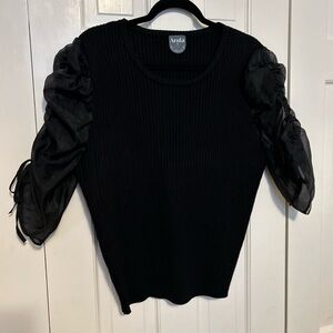 Arula cinched organza sleeve top